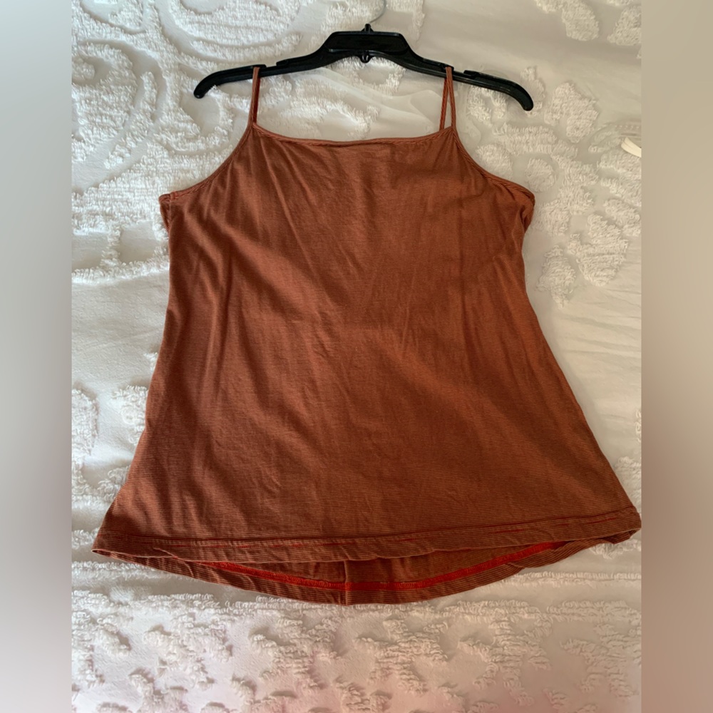 Bundle: J Crew White Cotton Tank w/💯%Silk Ruffle & PTA Red/Brown Cotton Tank L - Picture 16 of 16